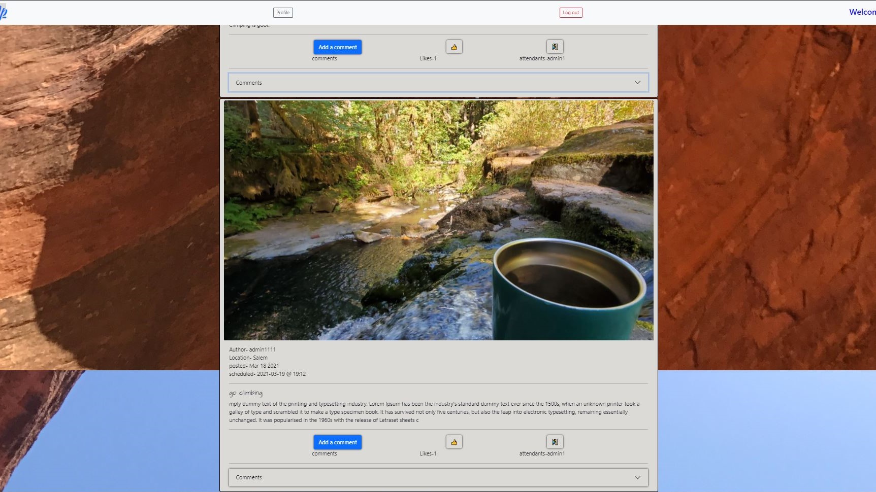 Climbup social media app